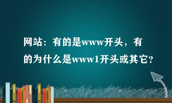 网站：有的是www开头，有的为什么是www1开头或其它？