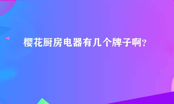 樱花厨房电器有几个牌子啊？