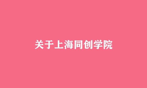 关于上海同创学院