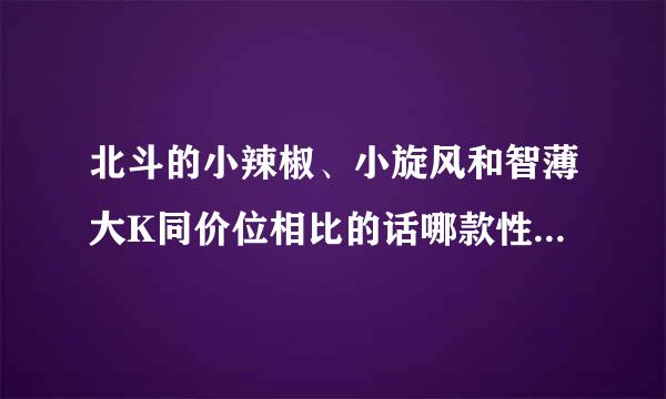 北斗的小辣椒、小旋风和智薄大K同价位相比的话哪款性价比最高?