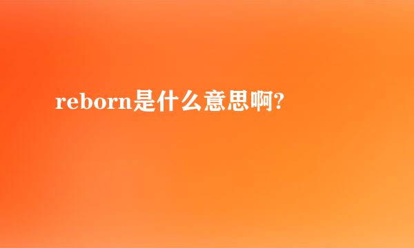 reborn是什么意思啊?