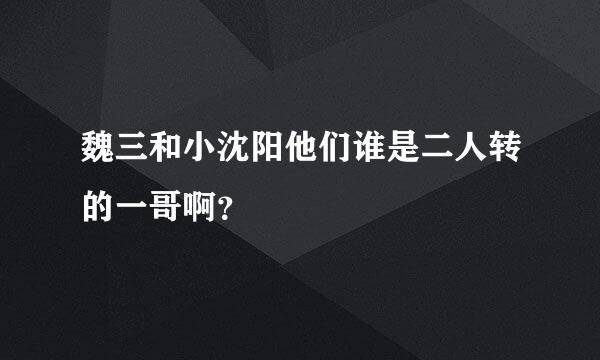 魏三和小沈阳他们谁是二人转的一哥啊？