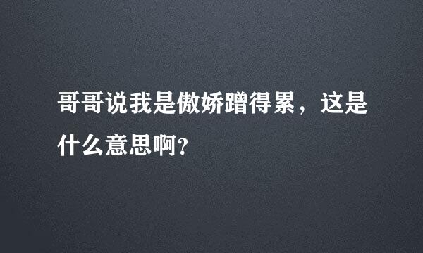 哥哥说我是傲娇蹭得累，这是什么意思啊？