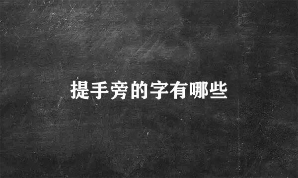 提手旁的字有哪些