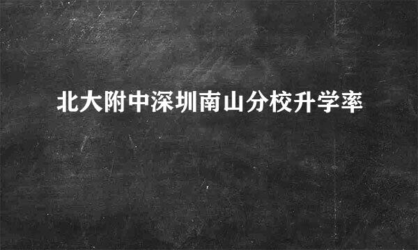 北大附中深圳南山分校升学率