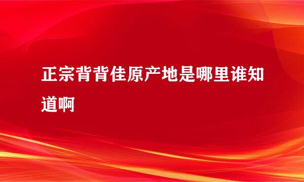 正宗背背佳原产地是哪里谁知道啊