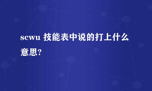 scwu 技能表中说的打上什么意思?