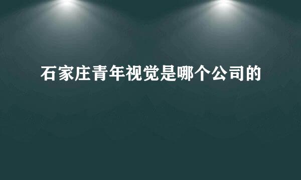 石家庄青年视觉是哪个公司的