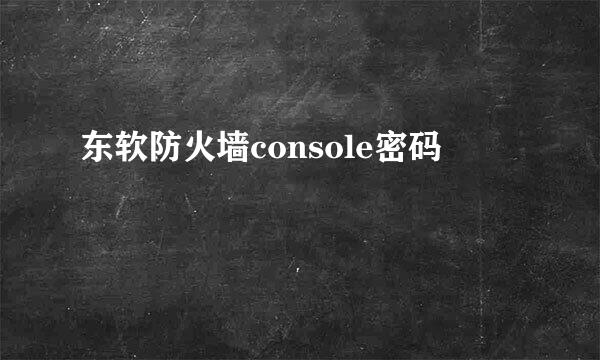 东软防火墙console密码