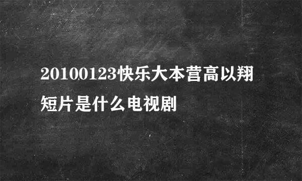 20100123快乐大本营高以翔短片是什么电视剧