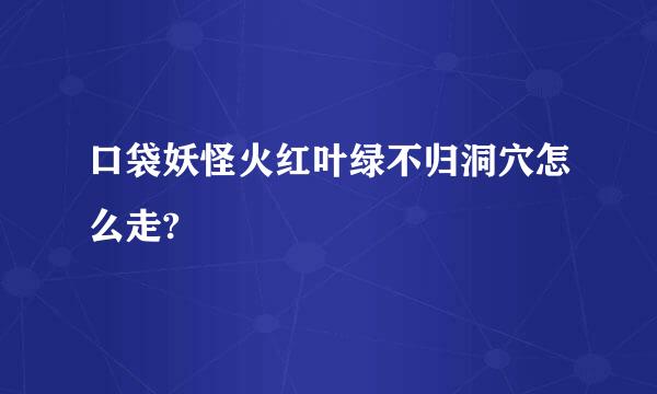 口袋妖怪火红叶绿不归洞穴怎么走?