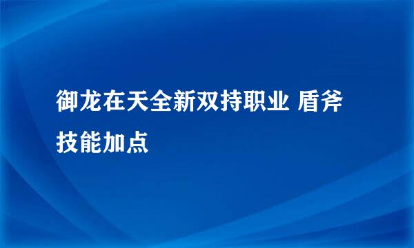 御龙在天全新双持职业 盾斧技能加点