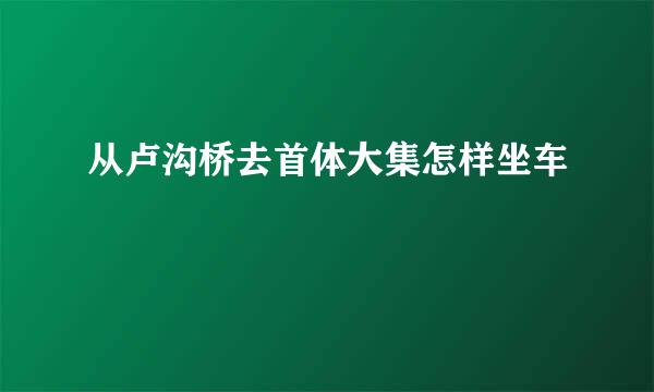 从卢沟桥去首体大集怎样坐车