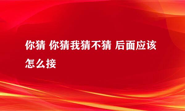 你猜 你猜我猜不猜 后面应该怎么接