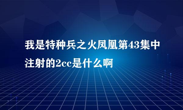 我是特种兵之火凤凰第43集中注射的2cc是什么啊