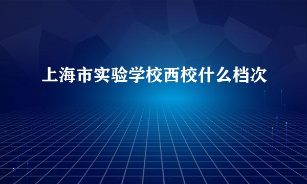 上海市实验学校西校什么档次