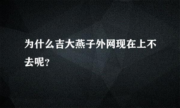 为什么吉大燕子外网现在上不去呢？