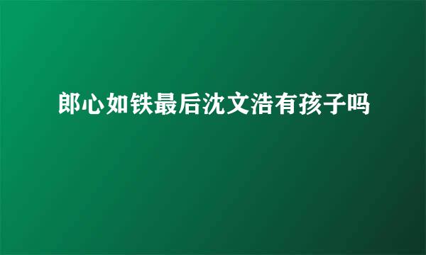 郎心如铁最后沈文浩有孩子吗