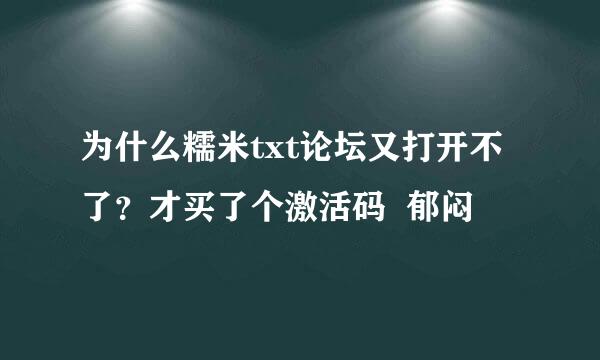 为什么糯米txt论坛又打开不了？才买了个激活码  郁闷