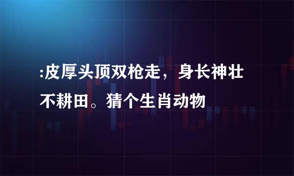 :皮厚头顶双枪走，身长神壮不耕田。猜个生肖动物