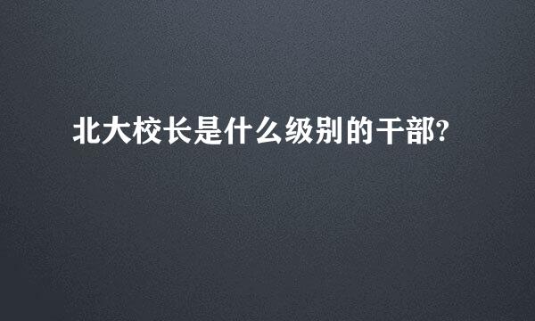 北大校长是什么级别的干部?