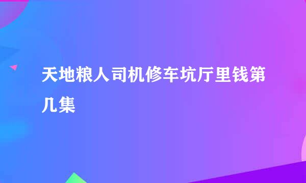 天地粮人司机修车坑厅里钱第几集