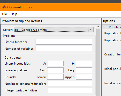 如何调用MATLAB遗传算法工具箱