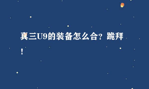 真三U9的装备怎么合？跪拜！