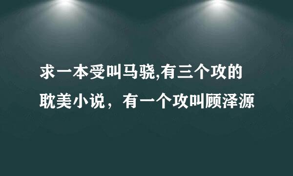 求一本受叫马骁,有三个攻的耽美小说，有一个攻叫顾泽源