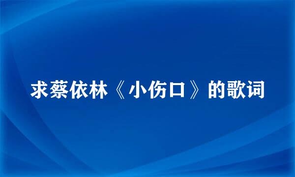 求蔡依林《小伤口》的歌词