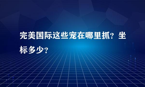 完美国际这些宠在哪里抓？坐标多少？