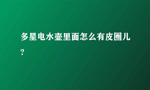 多星电水壶里面怎么有皮圈儿？