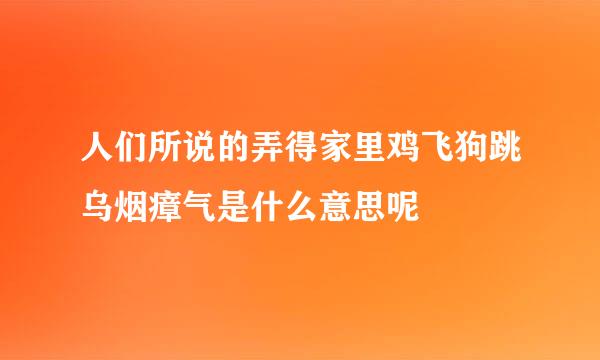 人们所说的弄得家里鸡飞狗跳乌烟瘴气是什么意思呢