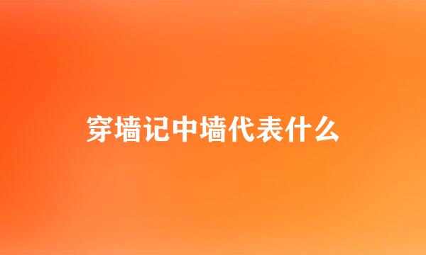 穿墙记中墙代表什么