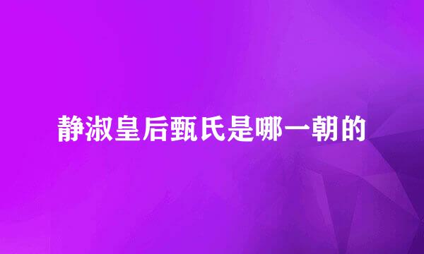 静淑皇后甄氏是哪一朝的