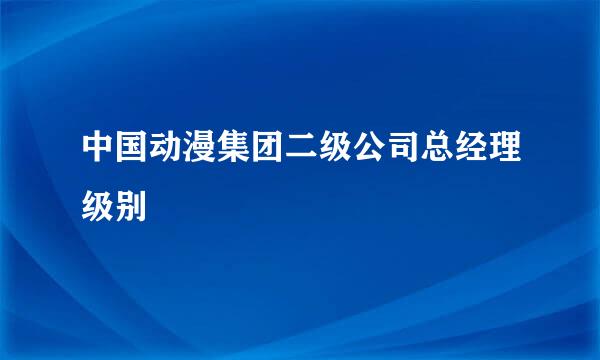 中国动漫集团二级公司总经理级别