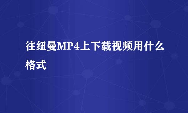 往纽曼MP4上下载视频用什么格式