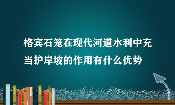 格宾石笼在现代河道水利中充当护岸坡的作用有什么优势