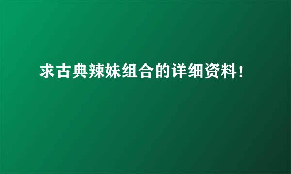 求古典辣妹组合的详细资料！