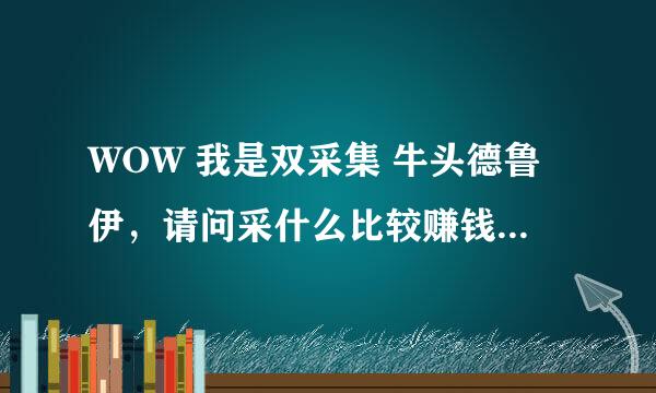 WOW 我是双采集 牛头德鲁伊，请问采什么比较赚钱？大概收益是什么样的？