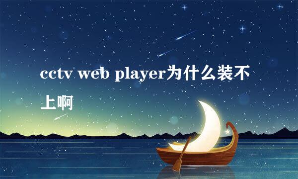 cctv web player为什么装不上啊