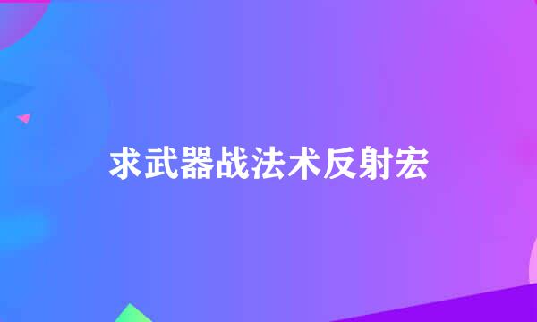 求武器战法术反射宏