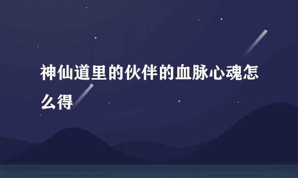 神仙道里的伙伴的血脉心魂怎么得