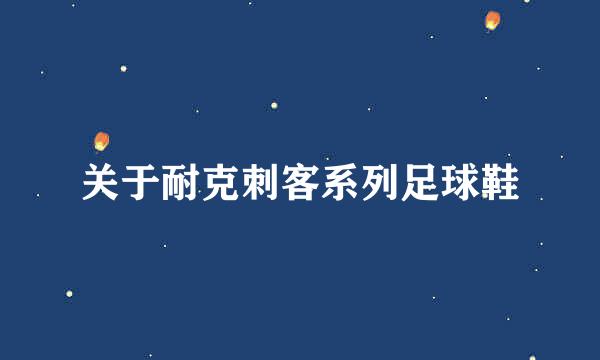 关于耐克刺客系列足球鞋