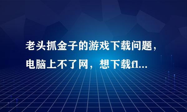 老头抓金子的游戏下载问题，电脑上不了网，想下载flash胺