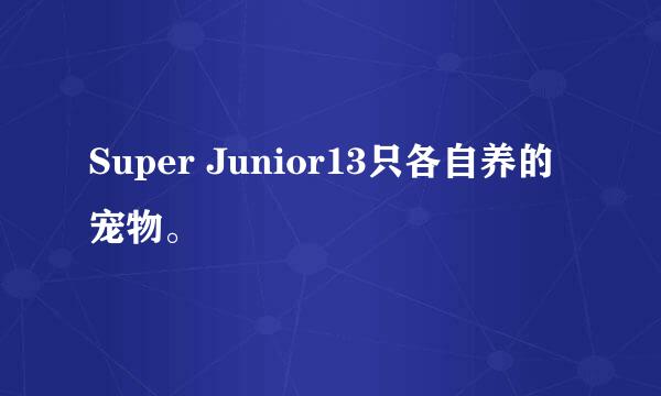 Super Junior13只各自养的宠物。