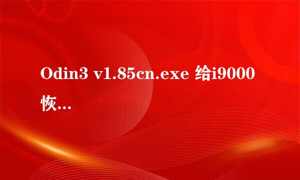 Odin3 v1.85cn.exe 给i9000恢复，等了好几分钟还没好，大约几分钟就可以，还没重启