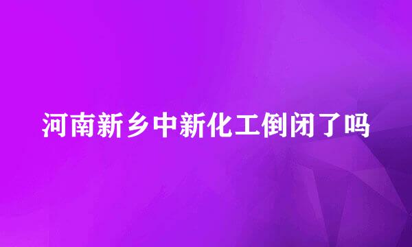 河南新乡中新化工倒闭了吗