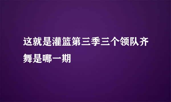 这就是灌篮第三季三个领队齐舞是哪一期