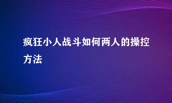 疯狂小人战斗如何两人的操控方法